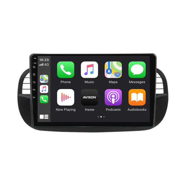 Navegación para Fiat 500 | Toque completo | Carplay | Android | Dab | Bluetooth | Negro | XR4