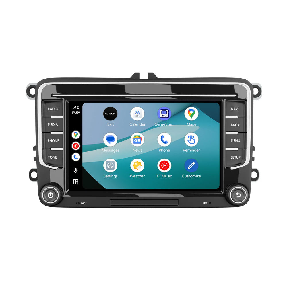 Radio para Coche con Apple CarPlay y Android Auto para VW, Seat y Skoda - 7" QLED, DAB+, 64GB, GPS - AVN-R570