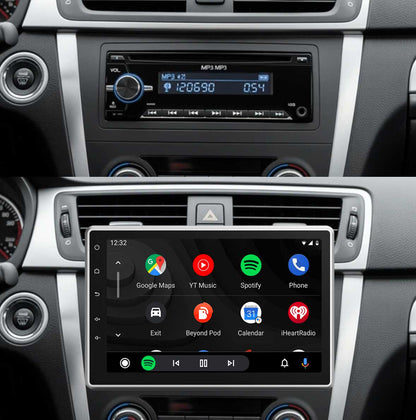 Sistema estéreo universal 1-DIN para coche con pantalla QLED de 10,1" | CarPlay | Android Auto | Bluetooth | Linux
