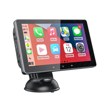 Sistema de navegación portátil con CarPlay y Android Auto | 7 pulgadas | Bluetooth | Transmisor FM | AUX