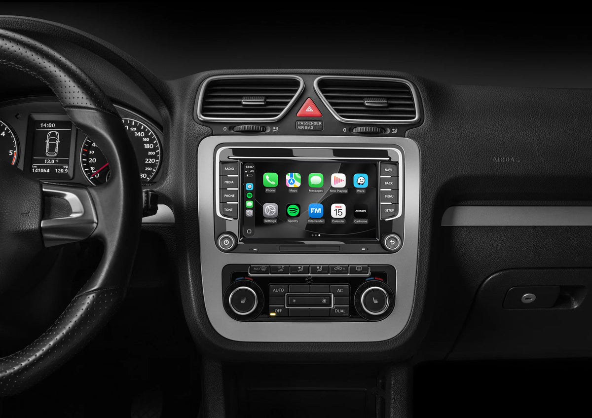 Radio para Coche con Apple CarPlay y Android Auto para VW, Seat y Skoda - 7" QLED, DAB+, 64GB, GPS - AVN-R570