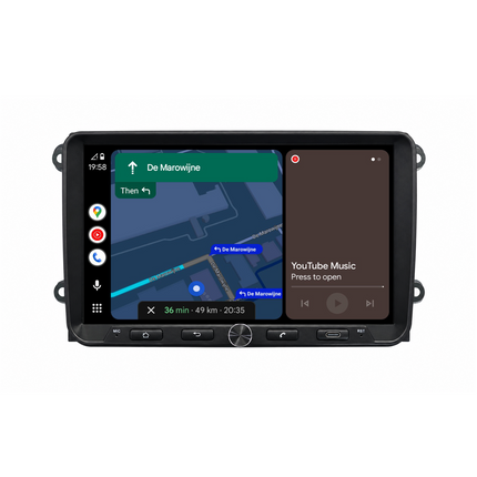Autorradio con navegación QLED de 9" para VW, Seat & Skoda - CarPlay inalámbrico & Android Auto - AVN-R599