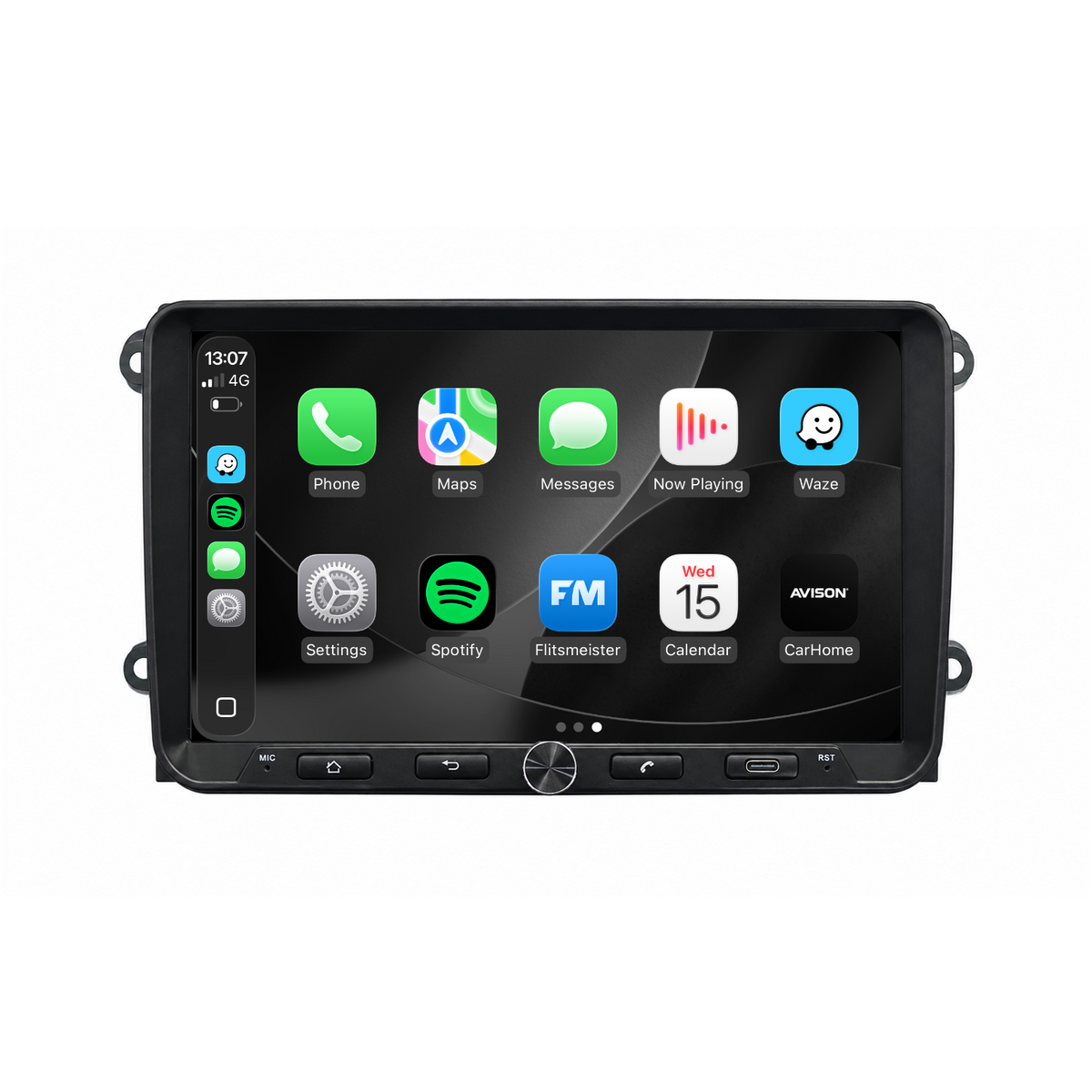 Autorradio con navegación QLED de 9" para VW, Seat & Skoda - CarPlay inalámbrico & Android Auto - AVN-R599