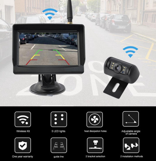 Set inalámbrico de cámara de marcha atrás | Coche | Caravana | Camión | SUV | Universal | 20M