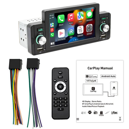 Equipo de música para coche 1 DIN 5" con CarPlay y Android Auto