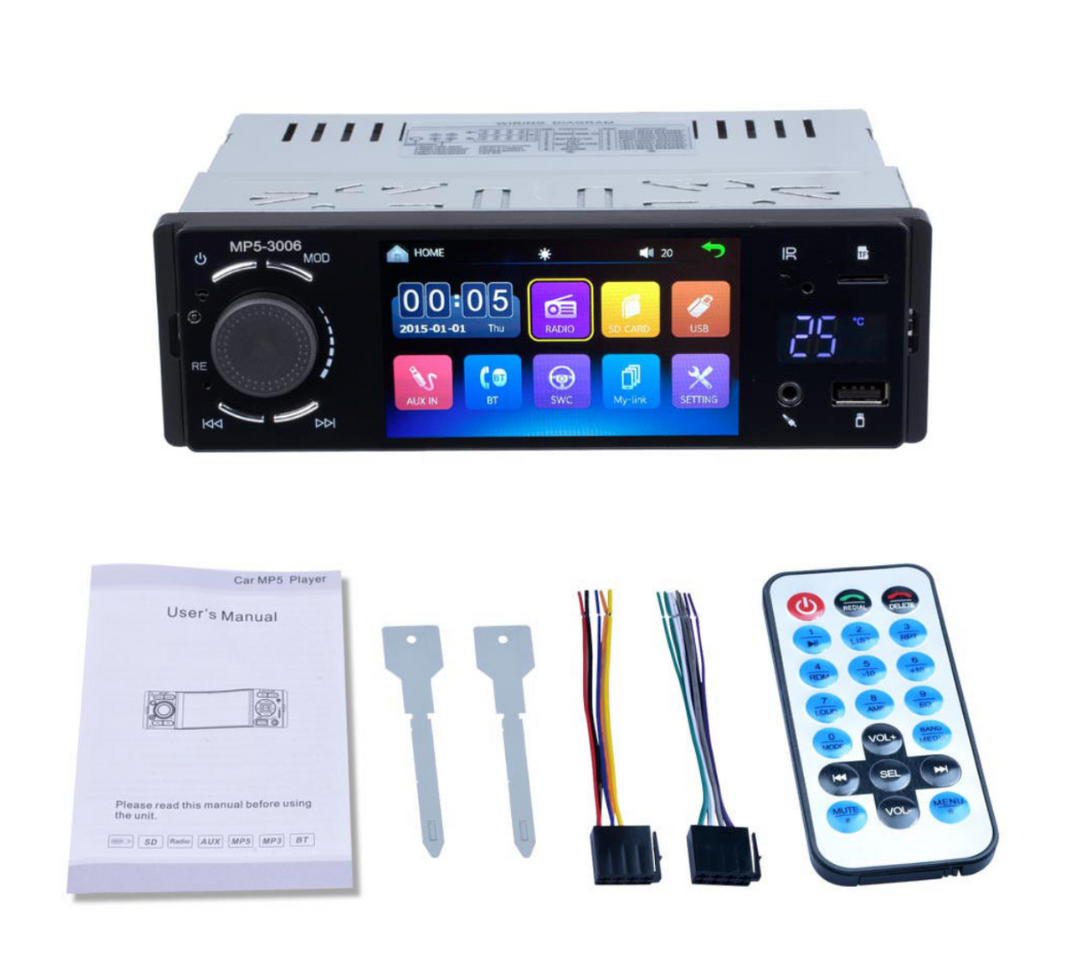 Universal 1 DIN Car Stereo With 4" Screen | Bluetooth | FM | AUX | Camera